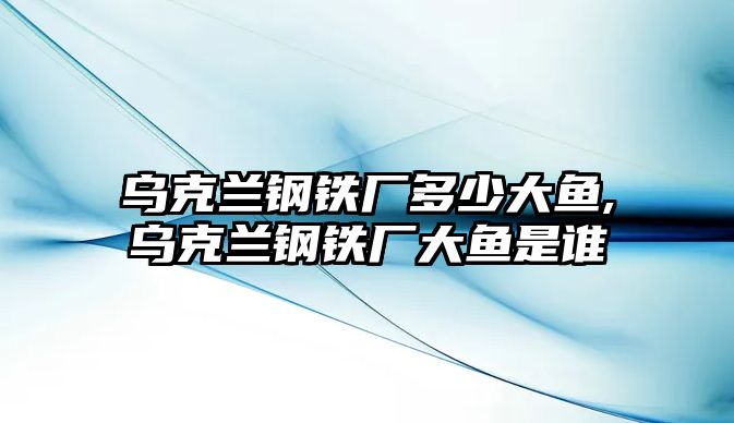 烏克蘭鋼鐵廠多少大魚,烏克蘭鋼鐵廠大魚是誰