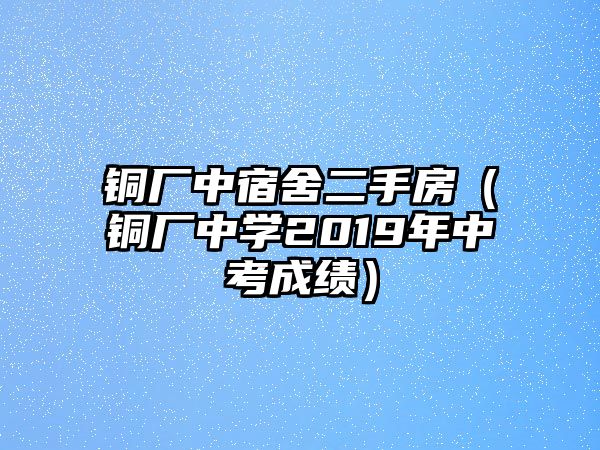 銅廠中宿舍二手房（銅廠中學2019年中考成績）