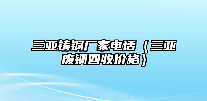 三亞鑄銅廠家電話（三亞廢銅回收價(jià)格）