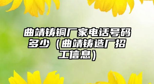 曲靖鑄銅廠家電話號碼多少（曲靖鑄造廠招工信息）