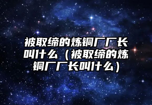 被取締的煉銅廠廠長(zhǎng)叫什么（被取締的煉銅廠廠長(zhǎng)叫什么）