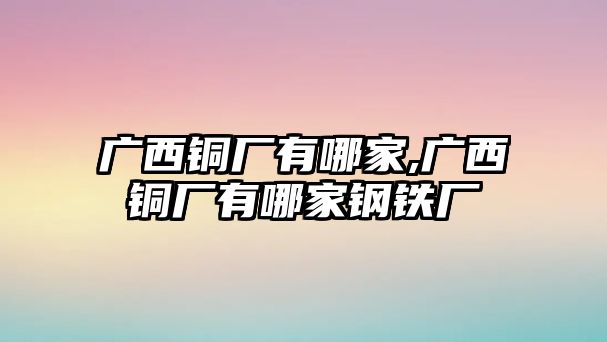 廣西銅廠有哪家,廣西銅廠有哪家鋼鐵廠