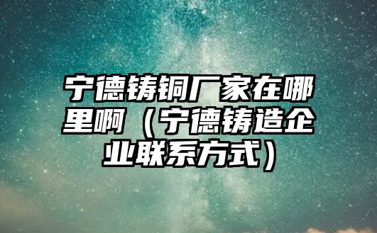 寧德鑄銅廠家在哪里?。▽幍妈T造企業(yè)聯(lián)系方式）