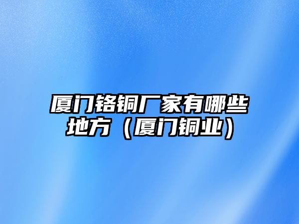 廈門鉻銅廠家有哪些地方（廈門銅業(yè)）