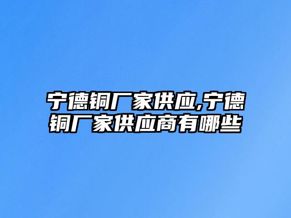 寧德銅廠家供應,寧德銅廠家供應商有哪些