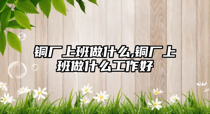 銅廠上班做什么,銅廠上班做什么工作好