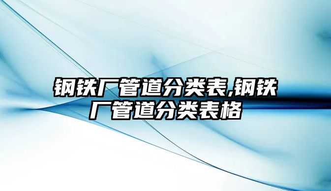 鋼鐵廠管道分類表,鋼鐵廠管道分類表格