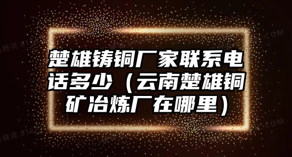 楚雄鑄銅廠家聯(lián)系電話多少（云南楚雄銅礦冶煉廠在哪里）