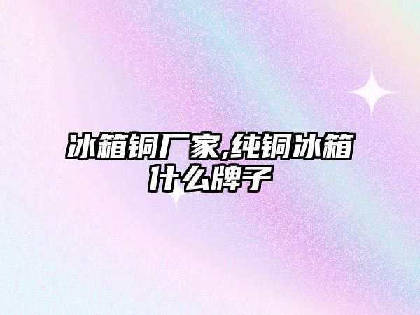 冰箱銅廠家,純銅冰箱什么牌子