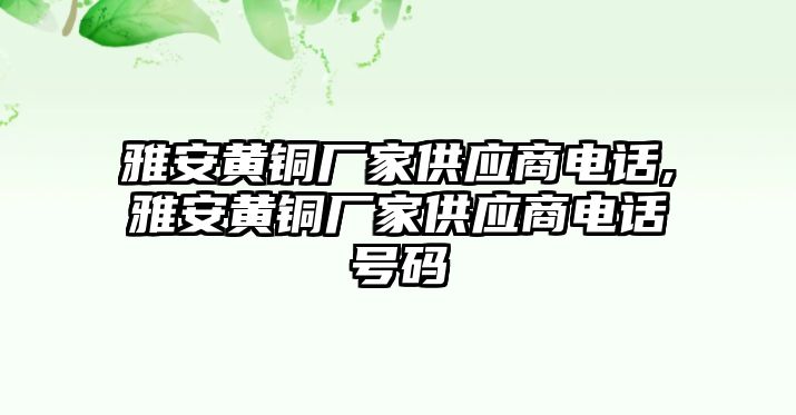 雅安黃銅廠家供應(yīng)商電話,雅安黃銅廠家供應(yīng)商電話號(hào)碼