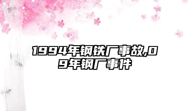 1994年鋼鐵廠事故,09年鋼廠事件