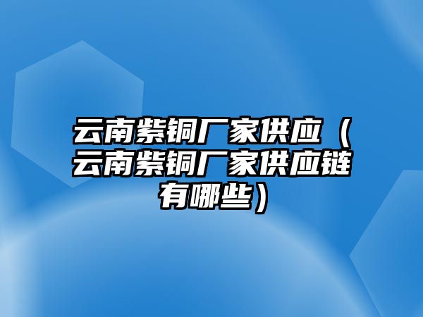 云南紫銅廠家供應（云南紫銅廠家供應鏈有哪些）