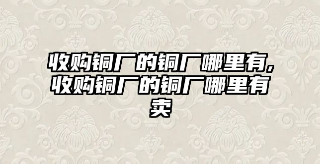 收購銅廠的銅廠哪里有,收購銅廠的銅廠哪里有賣