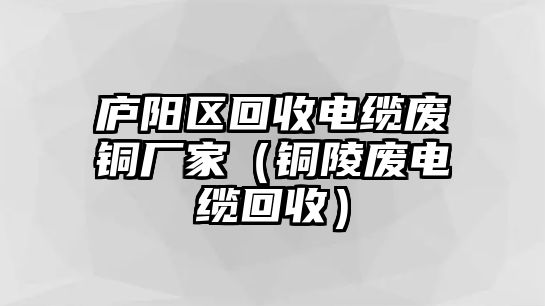 廬陽(yáng)區(qū)回收電纜廢銅廠家（銅陵廢電纜回收）