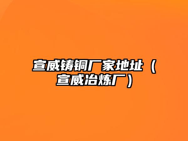 宣威鑄銅廠家地址（宣威冶煉廠）