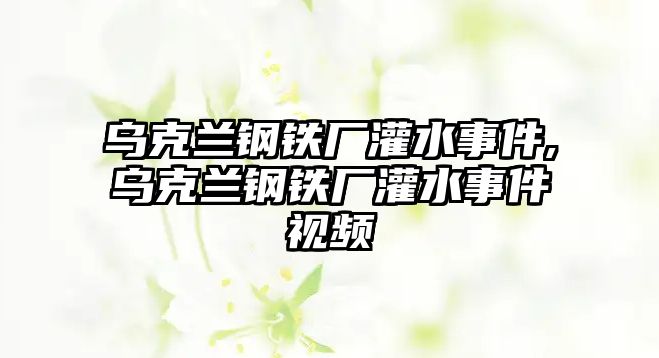 烏克蘭鋼鐵廠灌水事件,烏克蘭鋼鐵廠灌水事件視頻