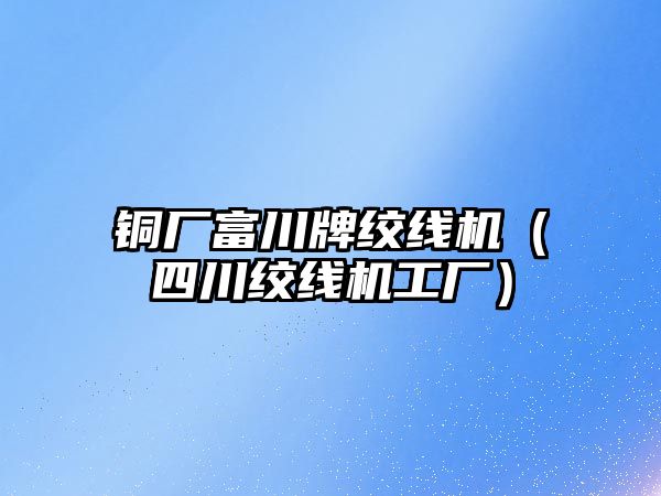 銅廠富川牌絞線機(jī)（四川絞線機(jī)工廠）