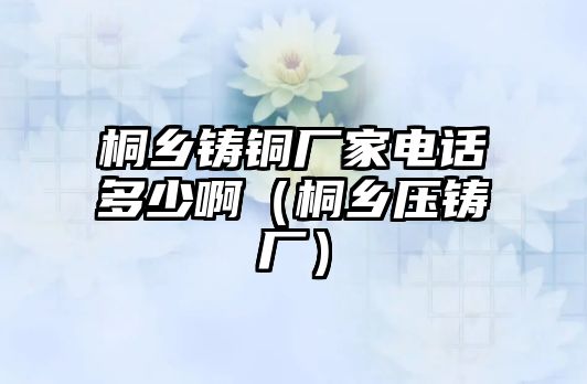 桐鄉(xiāng)鑄銅廠家電話多少?。ㄍ┼l(xiāng)壓鑄廠）