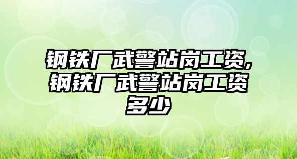 鋼鐵廠武警站崗工資,鋼鐵廠武警站崗工資多少