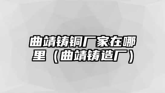 曲靖鑄銅廠家在哪里（曲靖鑄造廠）