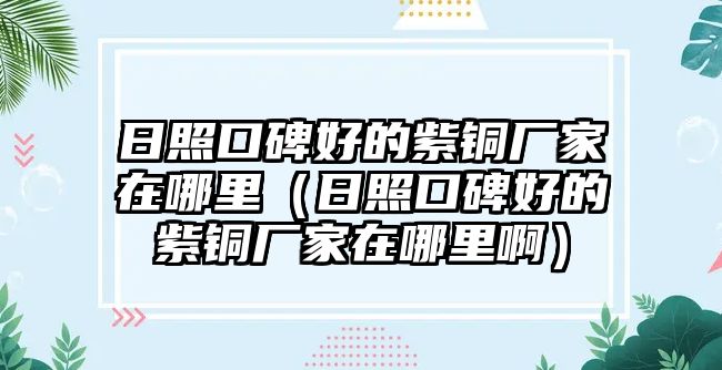 日照口碑好的紫銅廠家在哪里（日照口碑好的紫銅廠家在哪里啊）