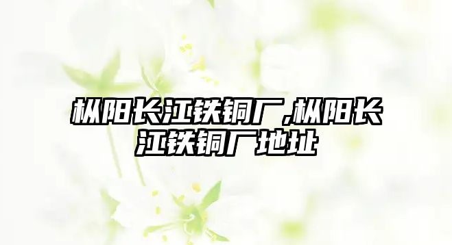 樅陽長江鐵銅廠,樅陽長江鐵銅廠地址