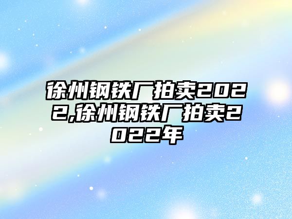 徐州鋼鐵廠拍賣2022,徐州鋼鐵廠拍賣2022年