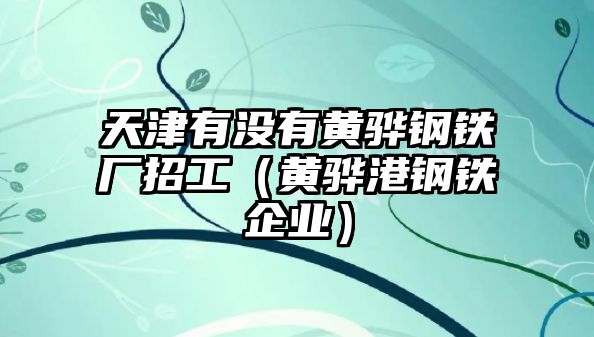 天津有沒有黃驊鋼鐵廠招工（黃驊港鋼鐵企業(yè)）