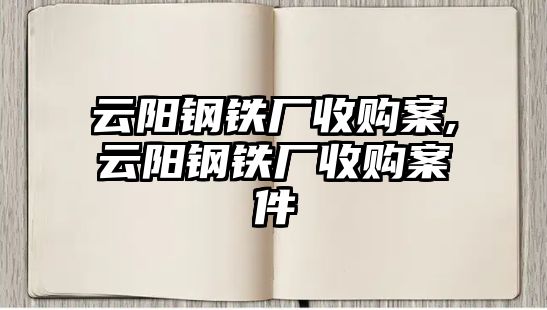 云陽鋼鐵廠收購案,云陽鋼鐵廠收購案件