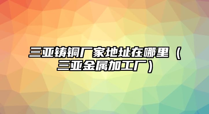 三亞鑄銅廠家地址在哪里（三亞金屬加工廠）