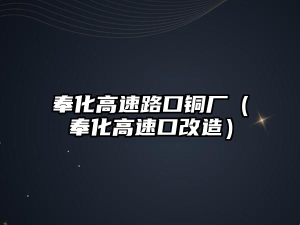 奉化高速路口銅廠（奉化高速口改造）