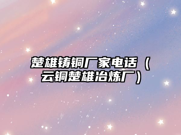 楚雄鑄銅廠家電話（云銅楚雄冶煉廠）