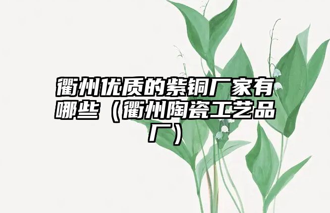 衢州優(yōu)質(zhì)的紫銅廠家有哪些（衢州陶瓷工藝品廠）