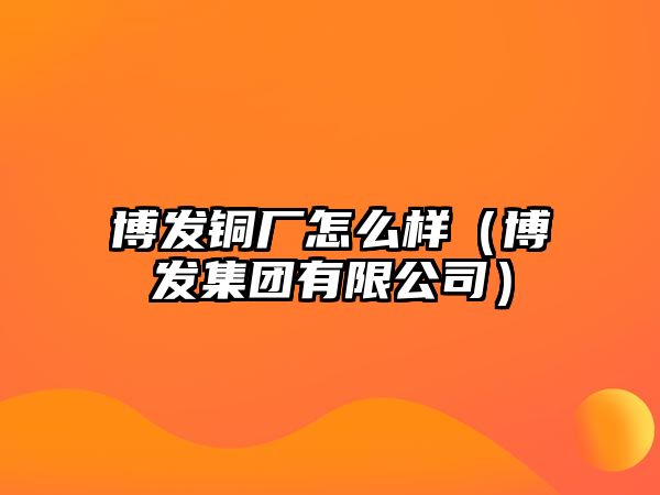 博發(fā)銅廠怎么樣（博發(fā)集團(tuán)有限公司）