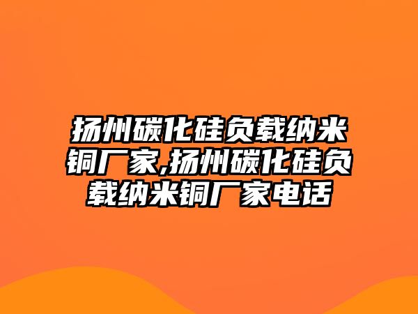 揚州碳化硅負載納米銅廠家,揚州碳化硅負載納米銅廠家電話