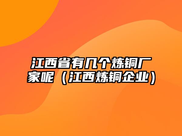 江西省有幾個(gè)煉銅廠家呢（江西煉銅企業(yè)）