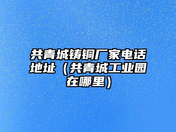 共青城鑄銅廠家電話地址（共青城工業(yè)園在哪里）