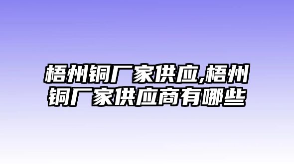 梧州銅廠家供應,梧州銅廠家供應商有哪些