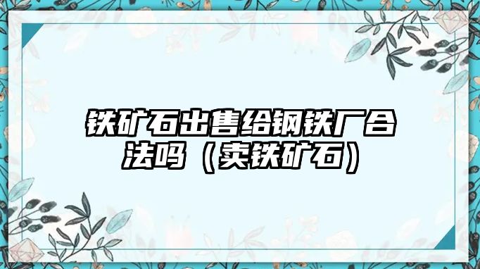 鐵礦石出售給鋼鐵廠合法嗎（賣鐵礦石）