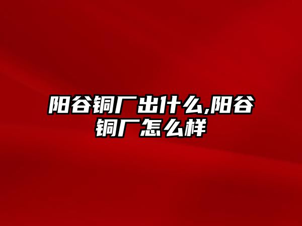 陽(yáng)谷銅廠出什么,陽(yáng)谷銅廠怎么樣