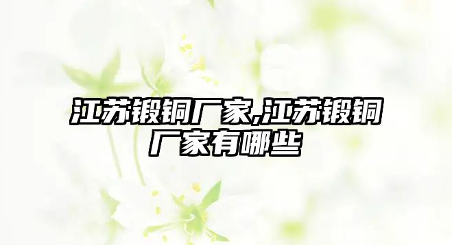 江蘇鍛銅廠家,江蘇鍛銅廠家有哪些