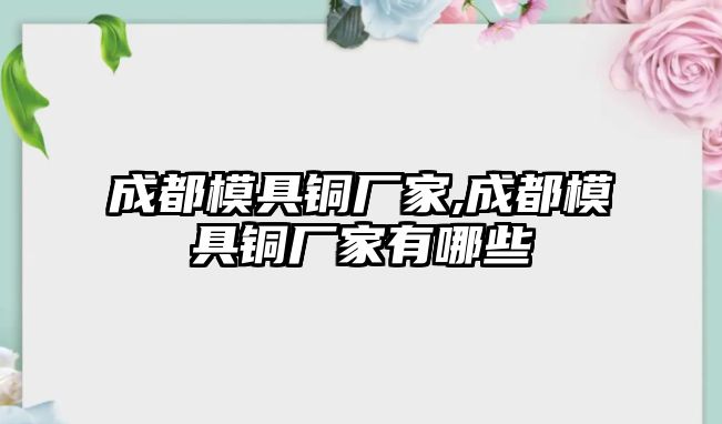 成都模具銅廠家,成都模具銅廠家有哪些