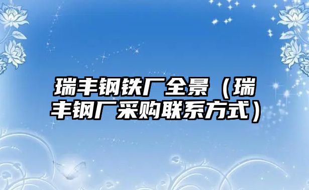 瑞豐鋼鐵廠全景（瑞豐鋼廠采購聯(lián)系方式）