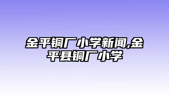 金平銅廠小學(xué)新聞,金平縣銅廠小學(xué)