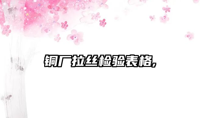 銅廠拉絲檢驗(yàn)表格,