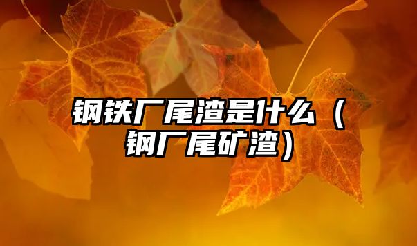 鋼鐵廠尾渣是什么（鋼廠尾礦渣）