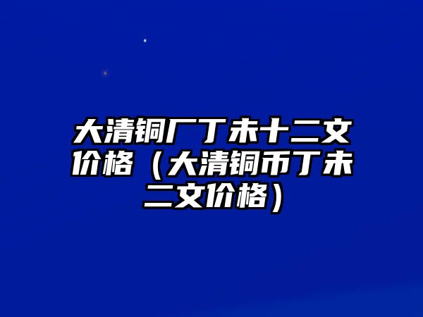 大清銅廠丁未十二文價格（大清銅幣丁未二文價格）