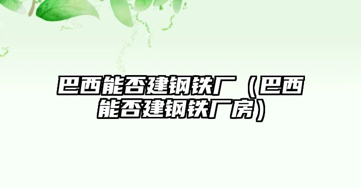 巴西能否建鋼鐵廠（巴西能否建鋼鐵廠房）