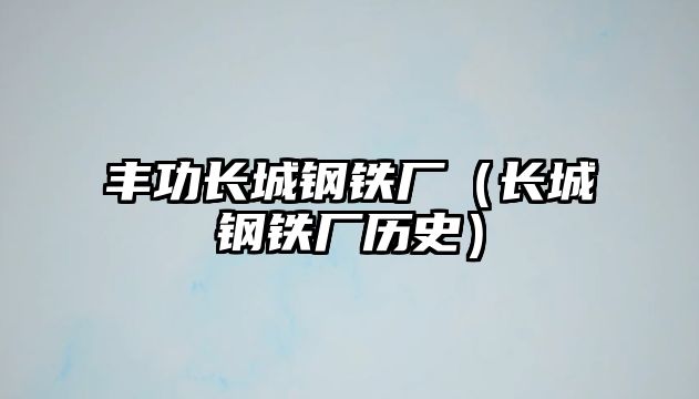 豐功長城鋼鐵廠（長城鋼鐵廠歷史）