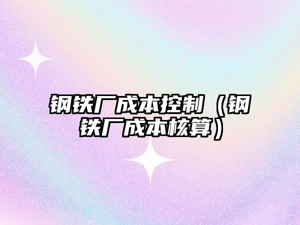 鋼鐵廠成本控制（鋼鐵廠成本核算）